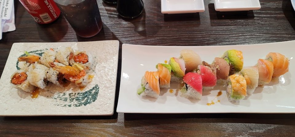 Black Tiger Roll and Deluxe Rainbow Roll